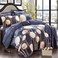 4Pcs Pure Cotton Sanding Dandelion Printed Thicken Bedding Sets Duvet Cover
