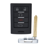 5 Button Remote Key Fob Keyless Entry Shell W/ Blade For Cadillac Cts Dts Sts Xts
