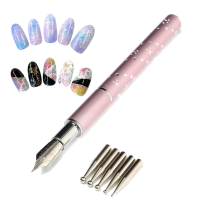 5 Heads Gel Flower Nail Art Design Pen Painting Drawing Set Salon Manicure Diy Tools