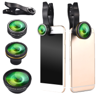 5 In 1 198° Fisheye 0.6X Wide Angle 15x Macro 12x Lens Cpl Polarizer For Smartphone