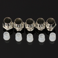 5 Pcs 5mm Bezel Led Light Holder Chrome Metal Rubber Base Solid Construction
