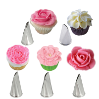 5 Pcs Set Rose Petal Icing Piping Nozzles Metal Cream Tips Cake Decorating Tools Cupcake Pastry Tool