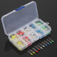 5 X 200pcs 3mm 5 Colors Led Light Emitting Diode Universal Led Light Assorted Kit Diy Led Diode Set Long Service Life High Brightness Red Green Blue Yellow White 200pcs Each Color