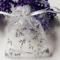 50 Pcs Christmas Snowflake Organza Pouch Wedding Favour Gift Drawstring Candy Bag