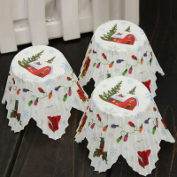 50Pcs Christmas Petal Muffin Cupcakes Paper Cakes Baking Cups