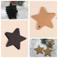 50Pcs Five Star Paper Label Kraft Paper Hanging Tags Wedding Party Gift Labels