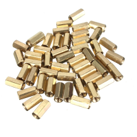 50Pcs M3 10mm Double Pass Hollow Hex Copper Ferrule Cylinder Piller