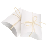 50Pcs White Pillow Favor Candy Boxes Kraft Paper Gift Box Wedding Party Birthday Gift Packing Bags