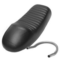 53Cm Hump Retro Seat Cafe Racer Black Saddle With Frame Hoop Loop 230mm Universal