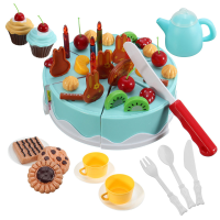 54Pcs Diy Fruit Cake Knife Garnish Cutting Play Kitchen Food Kids Role Play Toy