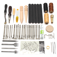 59Pcs Leather Craft Hand Tools Kit For Hand Stitching/sewing Stamping Set