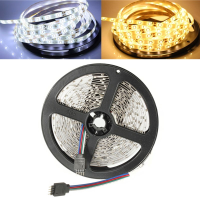 5M 24W 300LEDs SMD 3528 Pure White Warm White Flexible LED Strip Light Waterproof DC12V