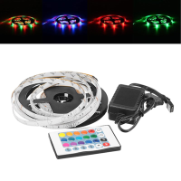 5M 24w Smd2835 Waterproof Rgb 300leds Strip Light With 24 Keys Remote Control Eu Plug Dc12v