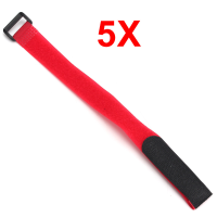 5Pcs 2cm X 30cm Nylon Red Hook Loop Strap Tie Rope Down Wrap Cable Cord Reusable