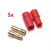 5Pcs 3.5Mm Gold Plated Banana Plug With Belt Sheath