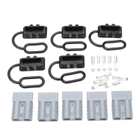 5Pcs 50AMP 600V Battery Quick Connect Anderson Style Power Connector Plug With Dust Cover Caps