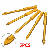 5Pcs 6mm Hex Shank Spear Point Head Drill Bits Set Ceramic Porcelain Marble Glass Tile Drill Bits