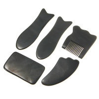5Pcs Horn Gua Sha Massage Health Care Tool Board Acupuncture Body Kits Gift Present