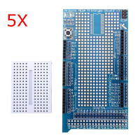5Pcs Mega2560 1280 Protoshield V3 Expansionboard With Breadboard For Arduino