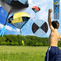 5Pcs Random Color Skydiver Kids Toy Hand Throwing Parachute Kite Outdoor Play Game Toy