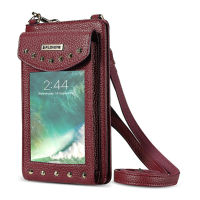 6.3Inches Phone Bag Pu Leather Portable Wallet Card Holder Purse
