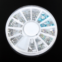 6 Size 3d Crystal Glitter Rhinestone Nail Art Decoration Wheel