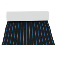 600X2300x5mm Eva Foam Black With Blue Lines Boat Flooring Faux Teak Decking Sheet Pad