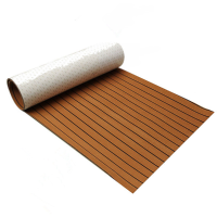 600X2400x5mm Brown Black Teak Decking Eva Foam Marine Flooring Faux Boat Decking Sheet