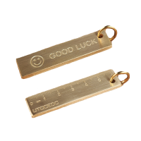 60Mm Edc Copper Keychain Good Luck Ruler With Key Ring