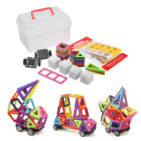 64PCS Magnetic Designer Construction Building Blocks Toys DIY Plastic Brick Assembly Enlighten Kids