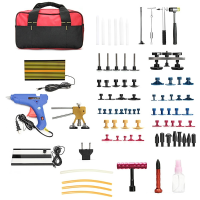68Pcs Pdr Car Body Dent Repair Tool Set Hammer Puller Glue Gun Bridge Removal