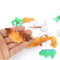 68Pcs Plastic Farm Yard Wild Animals Fence Tree Model Kids Toys Figures Play New