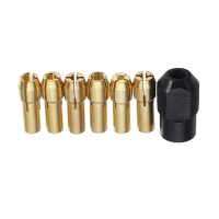 6Pcs 1 3.2Mm Brass Drill Collet Chucks With M8x0.75Mm Black Nut Dremel Rotary Tool Accessories