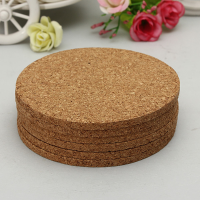 6Pcs 100mmx5mm Round Plain Cork Coasters Cork Mats Drink Wine Mats
