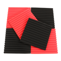 6Pcs 30x30x2.5Cm Acoustic Soundproofing Sound Absorbing Noise Foam Tiles Black & Red