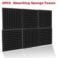 6Pcs 30x30x5cm Acoustic Wedge Soundproofing Sound Absorbing Noise Foam Tiles