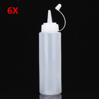 6Pcs 8oz Plastic Squeeze Dispenser Bottles For Sauce Ketchup Mustard Barbecue Industry
