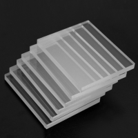 6Pcs Acrylic Plexiglass Blocks Pads Card Clear For Craft Stamping 5.6X4.6X0.5Cm