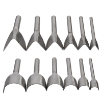 6Pcs Leather Craft Tools Half Round V Shaped Cutter Punch Tools