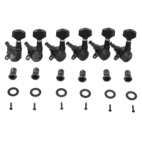 6Pcs Locking Guitar Tuners Tuning Keys Pegs Bass Machine Heads Black