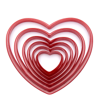 6Pcs/set Heart Shaped Plastic Cake Mold Cookie Cutter Biscuit Stamp Sugarcraft Cake Decorations
