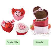 6Pcs Silicone Heart Shape Love Cake Cup Cake Molds Pans Muffin Baking Mold Mould