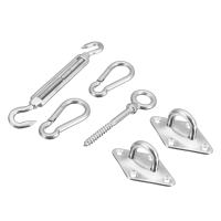 6Pcs Sun Shade Sail Hardware Garden Canopy Awning Sunscreen Fixing Fitting Bundle Kit