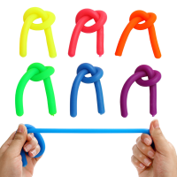 6Pcs Tpr Colorful Stretchy String Fidget Gadget Anxiety Relief Reduce Stress Gadget