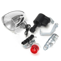 6V 3w Halogen Bulb Motorized Friction Generator Dynamo Head Taillight W/ Acessories
