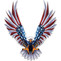 6X6.75 Inch Vinyl Car USA Eagle Wings United States Flag Bumper Window Stickers Decal