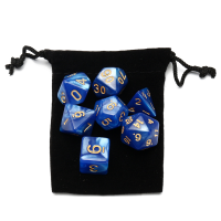 7 Pcs Blue Multisided Dices Trpg Polyhedral Dice Rpg Dice Set Gadget With Bag