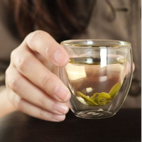 70 Ml Transparent Heat Resistant Double Glass Cup Kung Fu Tea Cup