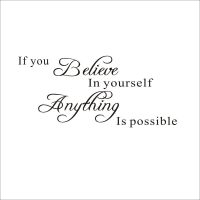 71X30cm If You Believe English Letter Wall Stickers Home Bedroom Decoration