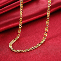 7Mm O Shape Gold Simple Men Necklace Chain Jewelry